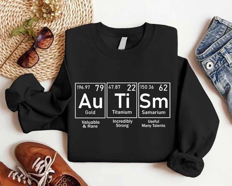 Autism Periodic Table Awareness Neurodiversity - Adult & Kids T-Shirts, Sweatshirts & Hoodies apparel design preview 1