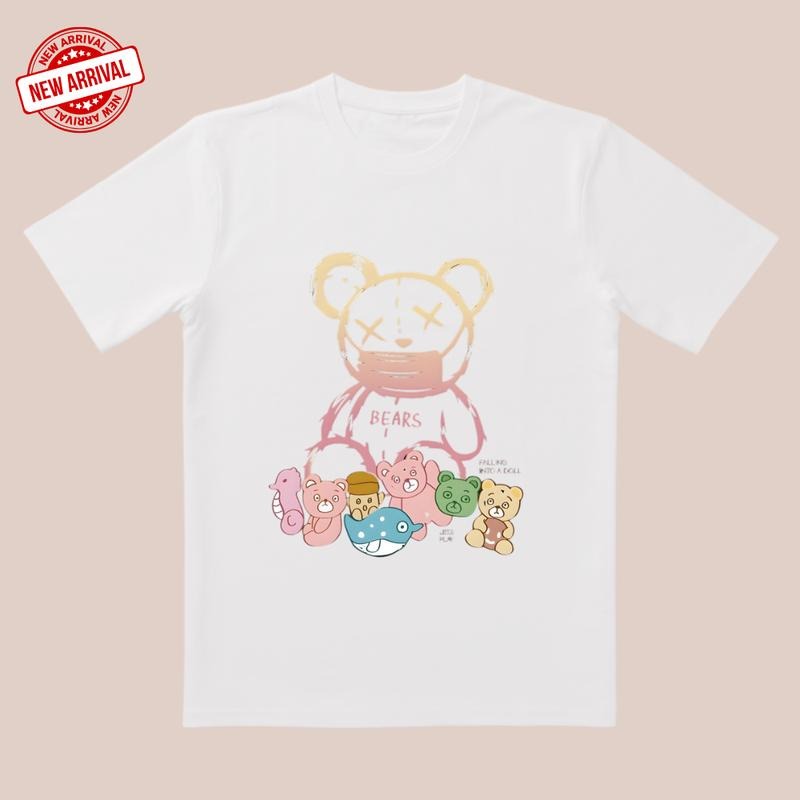 Autumn Cubs! 'Falling Bears' Cotton 3D Cut Pastel - Adult & Kids T-Shirts, Sweatshirts & Hoodies apparel design preview 1