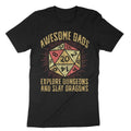Awesome Dads Explore Dungeons Slay Dragons Gamer Dad - Adult & Kids T-Shirts, Sweatshirts & Hoodies apparel design preview 1