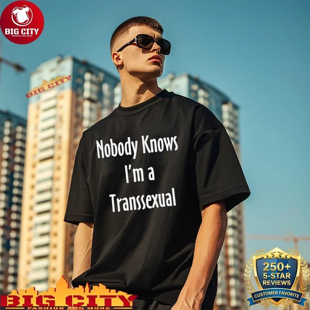 Awesome Nobody Knows I'm A Transsexual Hunter Schafer - Adult & Kids T-Shirts, Sweatshirts & Hoodies apparel design preview 1