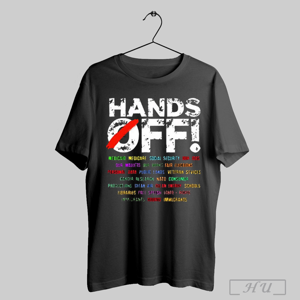 Awesome Womens Hands Off Protest Print Casual 2025 - Adult & Kids T-Shirts, Sweatshirts & Hoodies apparel design preview 1