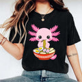 Axolotl Eating Ramen Cute Lover Asian Food Noodles - Adult & Kids T-Shirts, Sweatshirts & Hoodies apparel design preview 1