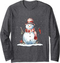 Cardinal Bird Winter Snowman Sweatshirt - Graphic Print for Adults - T-Shirt, Sweatshirt, Hoodie