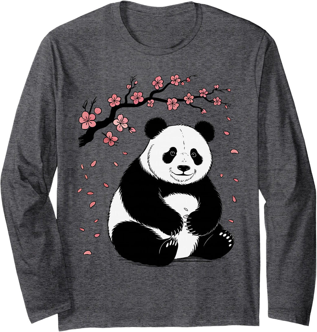 Japanese Panda Sakura Cherry Blossoms Sumi Hoodie - Trendy Graphic Unisex - T-Shirt, Sweatshirt, Hoodie