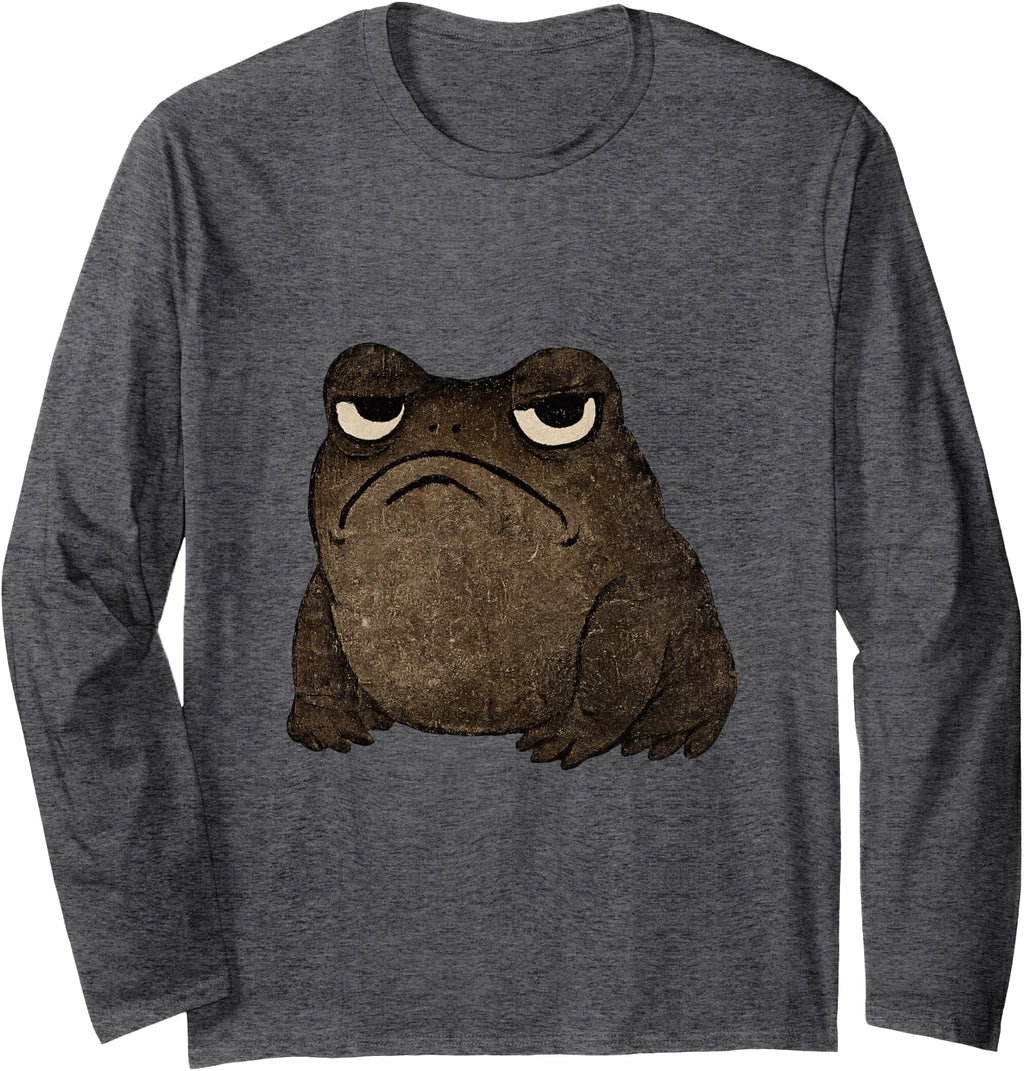 Grumpy Frog Japanese Art T-Shirt - Aesthetic Graphic for Adults - T-Shirt, Sweatshirt, Hoodie