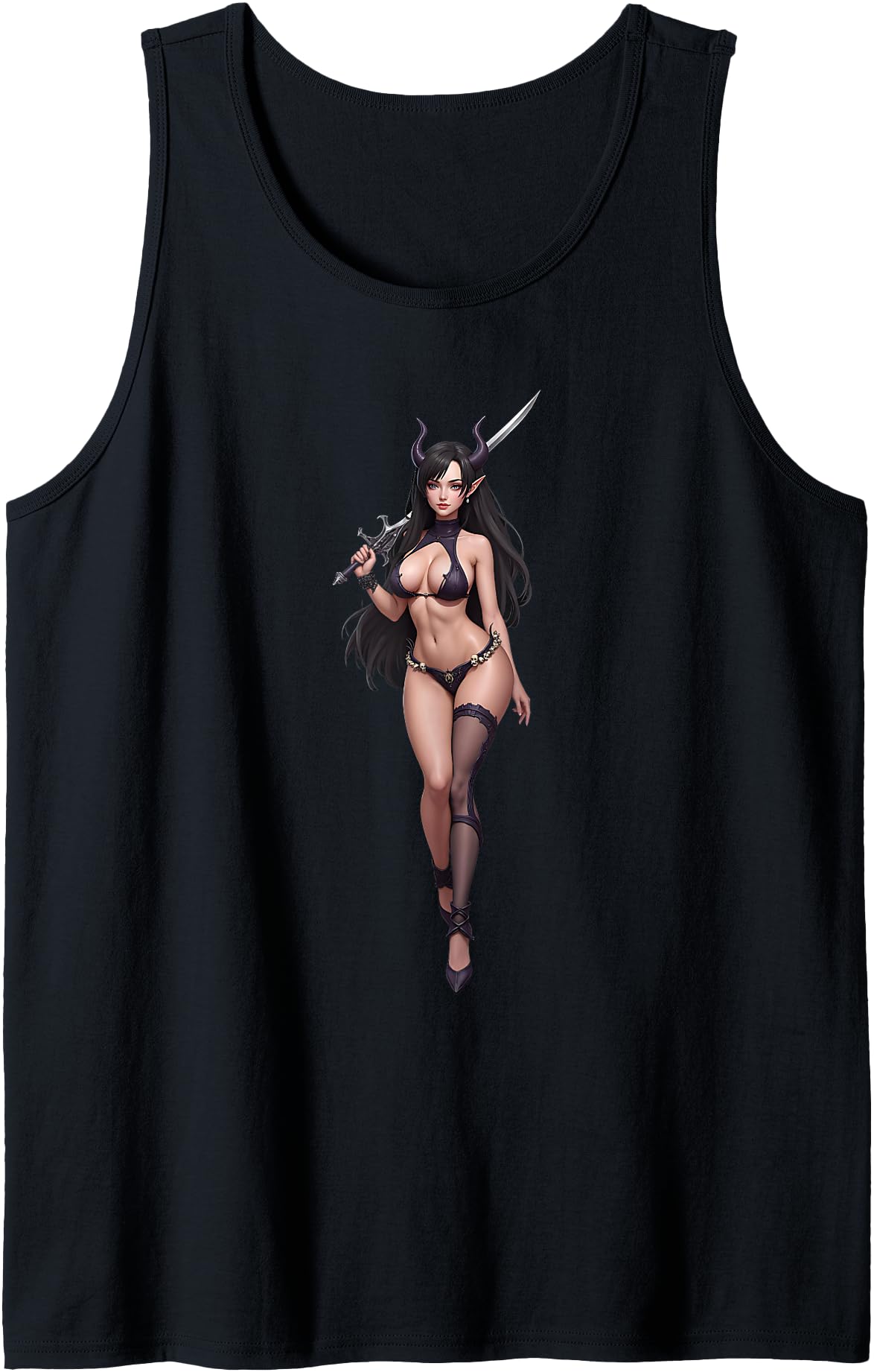 Handcrafted Dark Elf Anime Waifu Sweatshirt - Casual Everyday Wear Unisex - T-Shirt, Sweatshirt, Hoodie