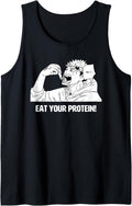 Authentic Eat Your Protein Anime Gym T-Shirt - Aesthetic Graphic Unisex - T-Shirt, Sweatshirt, Hoodie