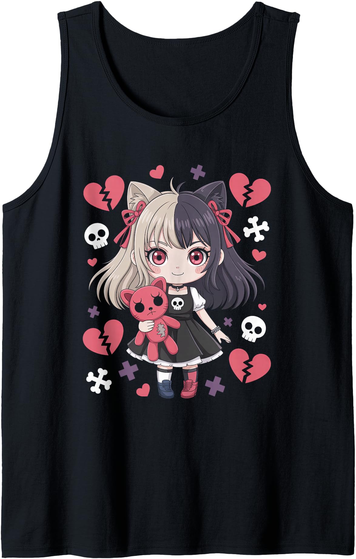 Original Goth Emo Teddybear Gothic Chibi T-Shirt - Graphic Print Men Women - T-Shirt, Sweatshirt, Hoodie