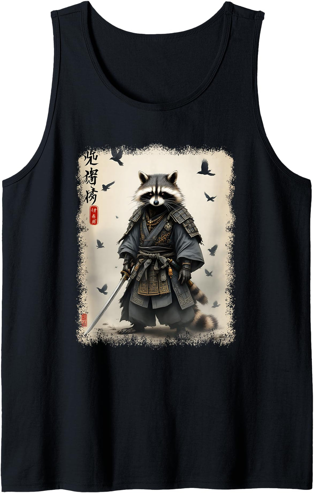 Original Samurai Raccoon Japanese T-Shirt - Graphic Print for Adults - T-Shirt, Sweatshirt, Hoodie