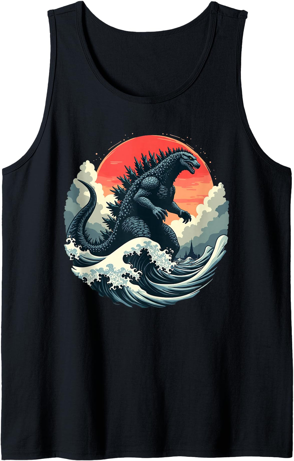 Japanese Kaiju Monster Great Wave Off T-Shirt - Unique Graphic Unisex - T-Shirt, Sweatshirt, Hoodie