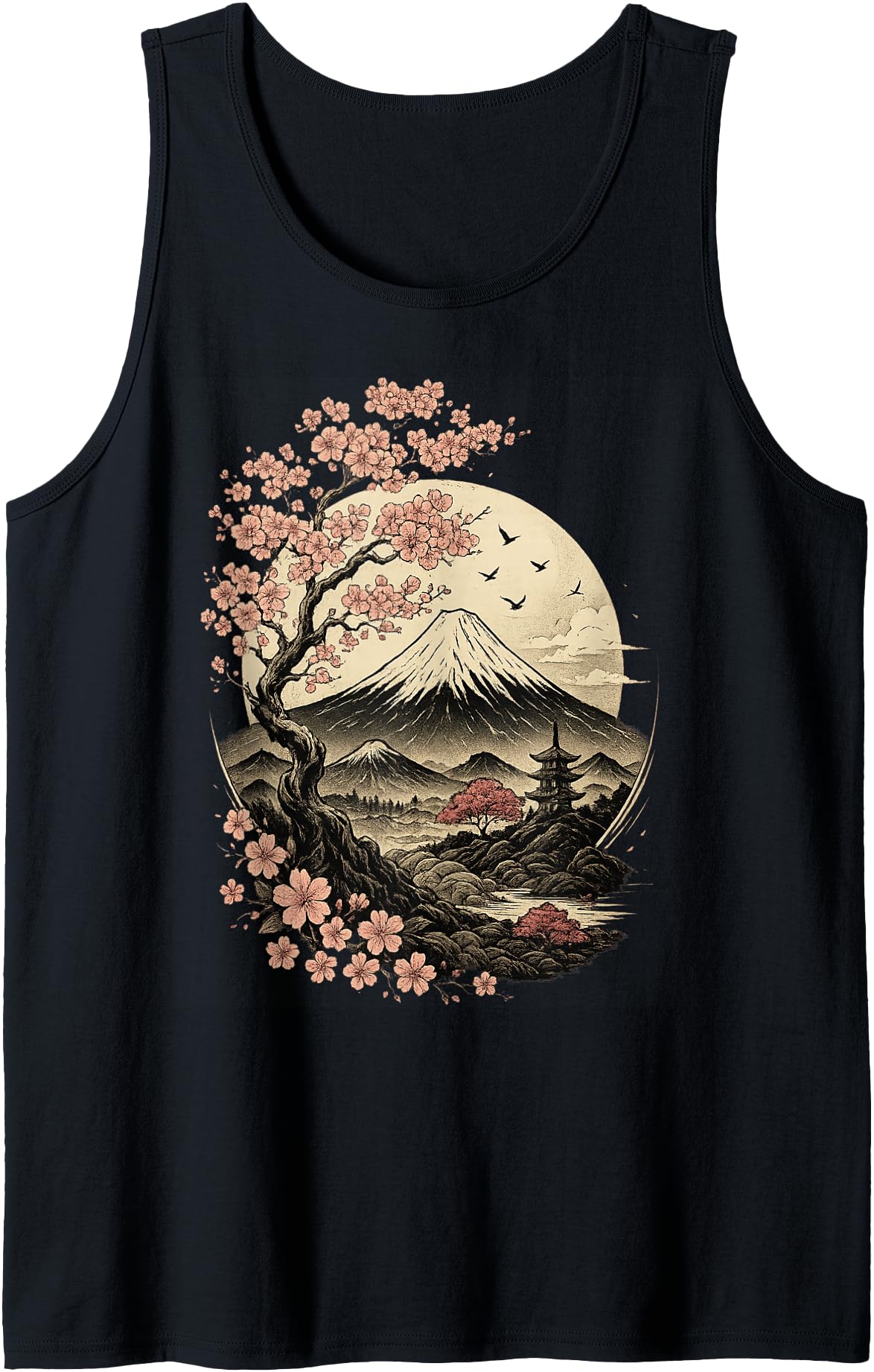 Handcrafted Japanese Sakura Garden Geisha Hoodie - Novelty Apparel Unisex - T-Shirt, Sweatshirt, Hoodie