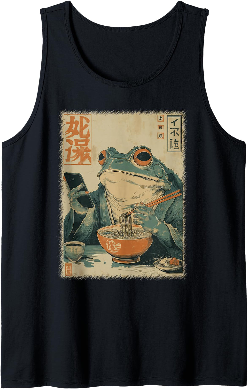Grumpy Frog Eat Ramen And Scroll Phone Sweatshirt - Novelty Apparel Unisex - T-Shirt, Sweatshirt, Hoodie