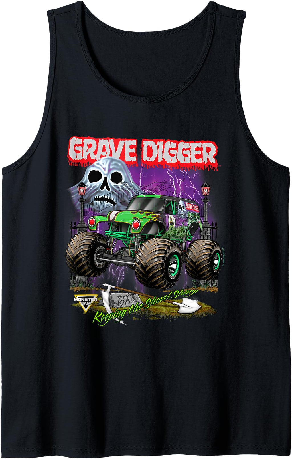 Authentic Monster Jam Grave Digger T-Shirt - Graphic Print Men Women - T-Shirt, Sweatshirt, Hoodie