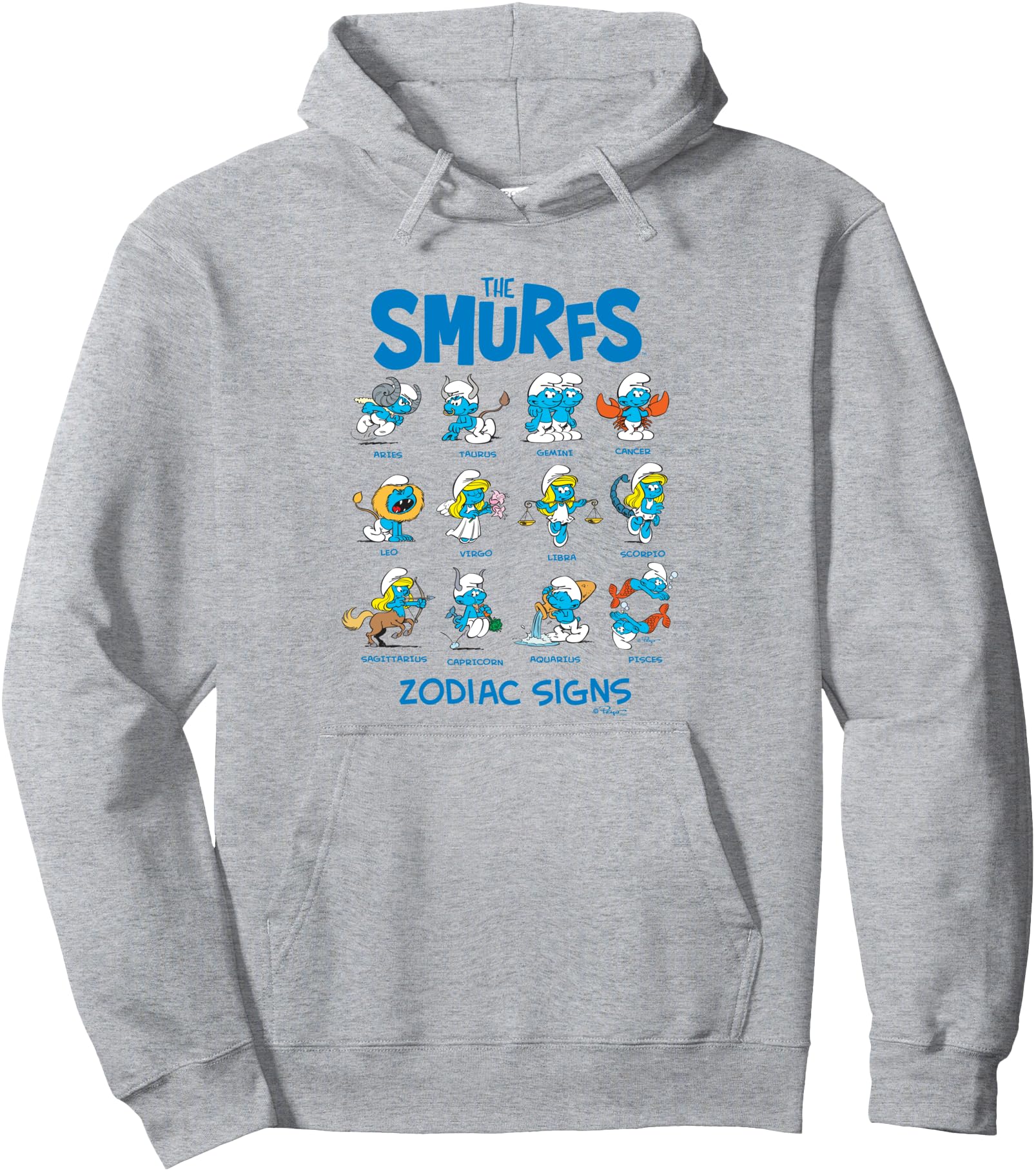Authentic Smurfs Zodiac Signs Cartoon Hoodie - Novelty Apparel for Adults - T-Shirt, Sweatshirt, Hoodie