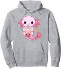 Handcrafted Kawaii Axolotl Boba Hoodie - Casual Everyday Wear Men Women - T-Shirt, Sweatshirt, Hoodie