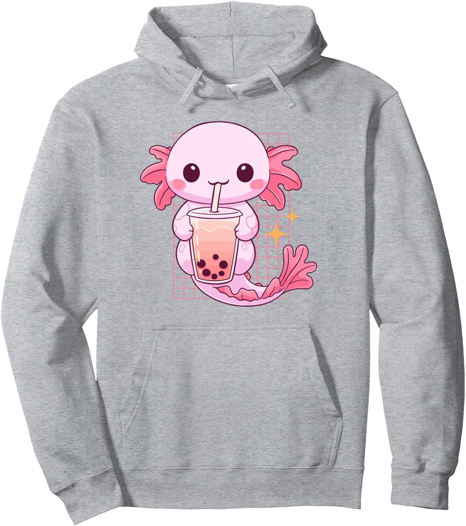 Handcrafted Kawaii Axolotl Boba Hoodie - Casual Everyday Wear Men Women - T-Shirt, Sweatshirt, Hoodie