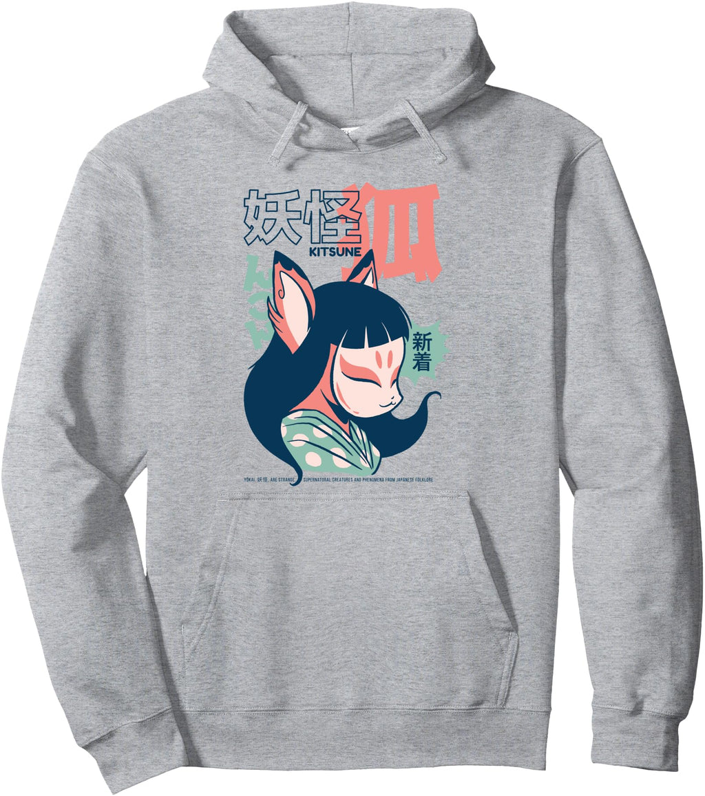 Original Kitsune Yokai Japanese Hoodie - Fun Novelty Design Men Women - T-Shirt, Sweatshirt, Hoodie