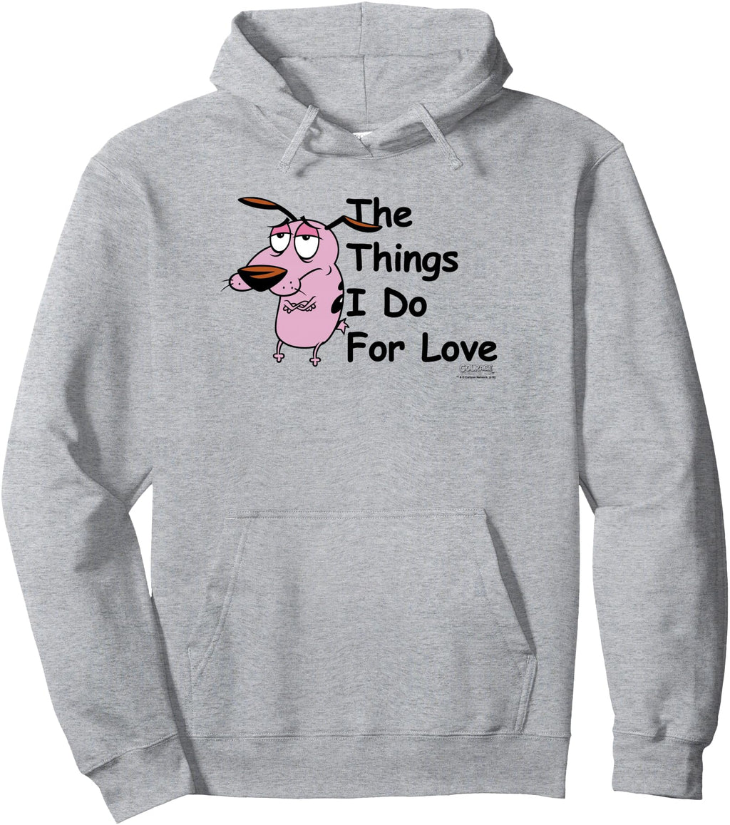 Courage Cowardly Dog Love Hoodie - Aesthetic Graphic for Adults - T-Shirt, Sweatshirt, Hoodie
