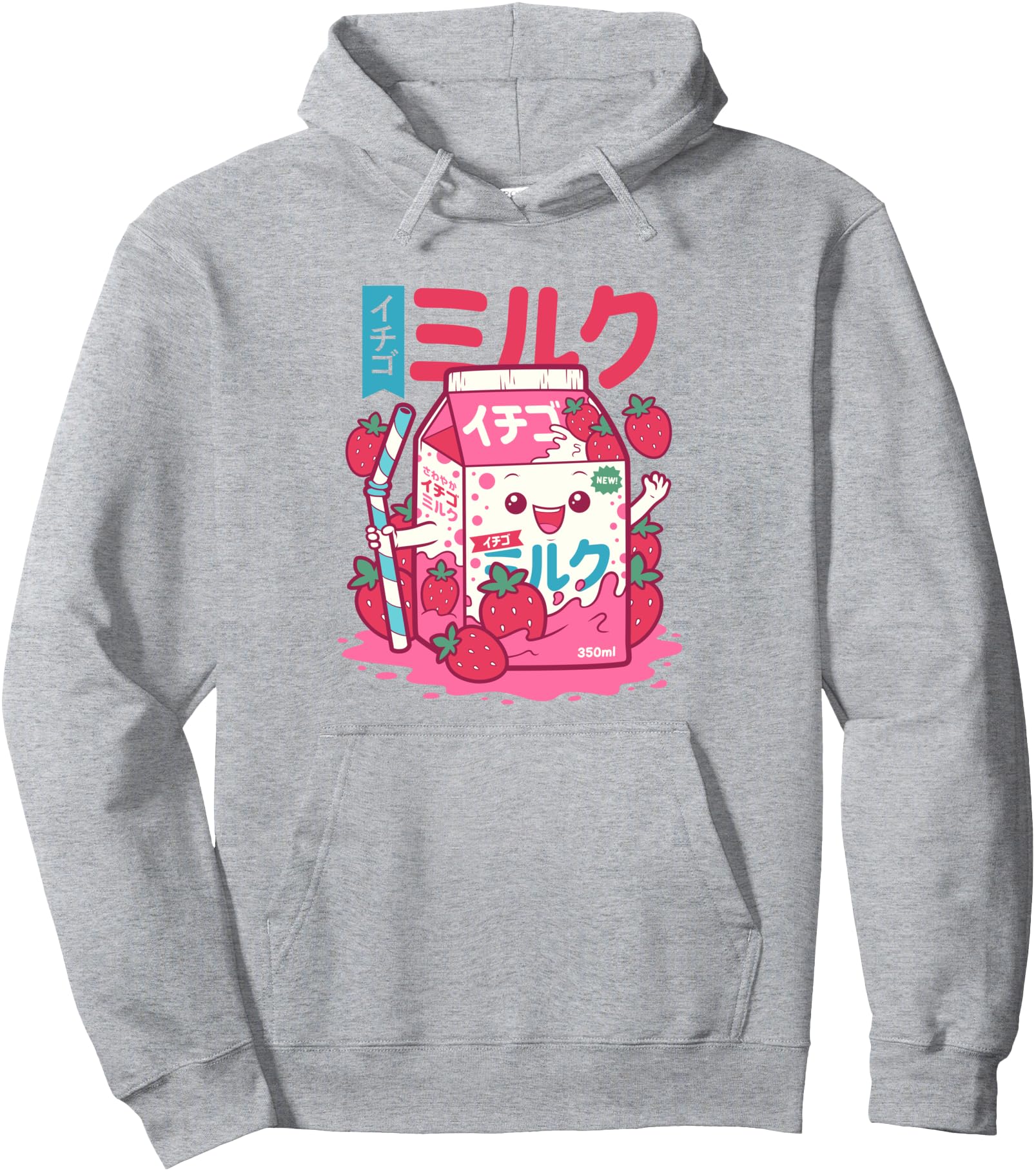 Kawaii Japanese Strawberry Milk Straw T-Shirt - Graphic Print Men Women - T-Shirt, Sweatshirt, Hoodie