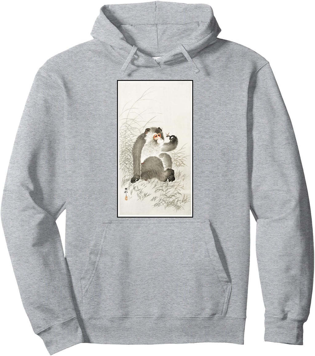 Handcrafted Monkey Holding Insect Ohara T-Shirt - Graphic Print for Adults - T-Shirt, Sweatshirt, Hoodie