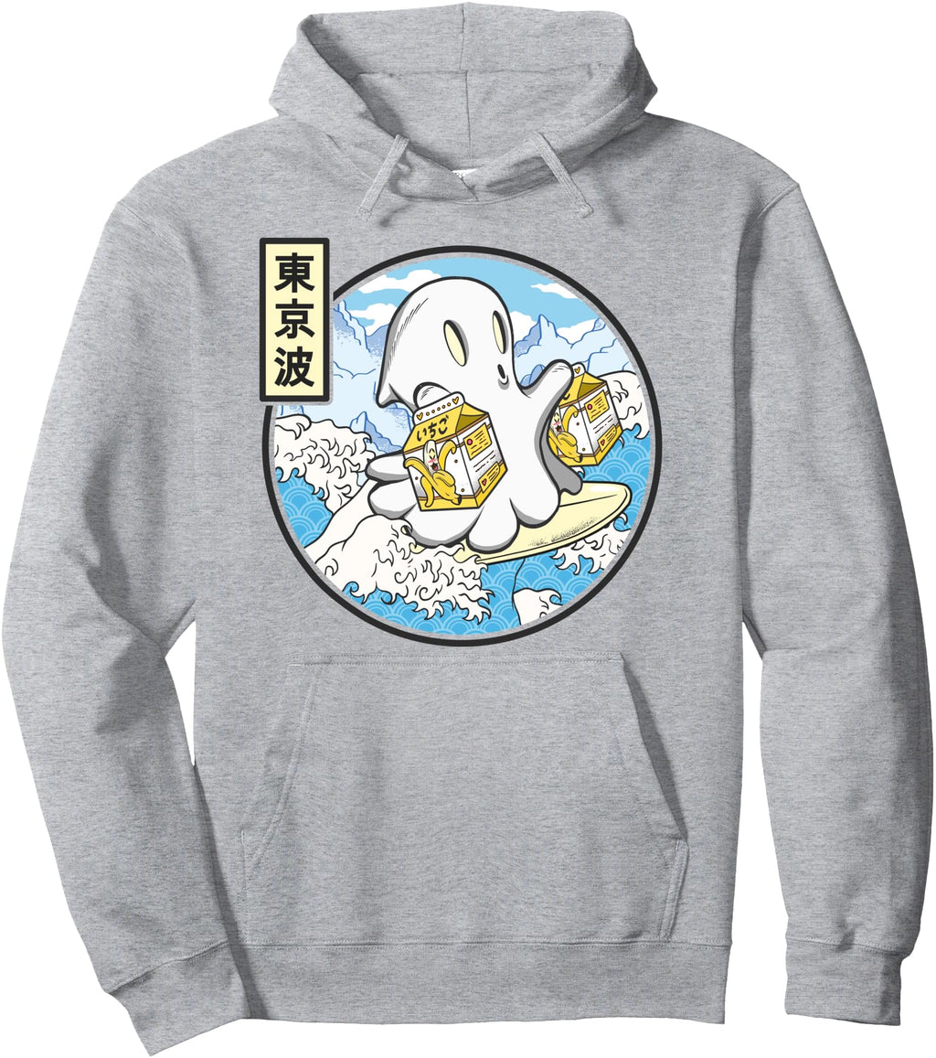 Handcrafted Surfing Ghost Banana Sweatshirt - Aesthetic Graphic for Adults - T-Shirt, Sweatshirt, Hoodie