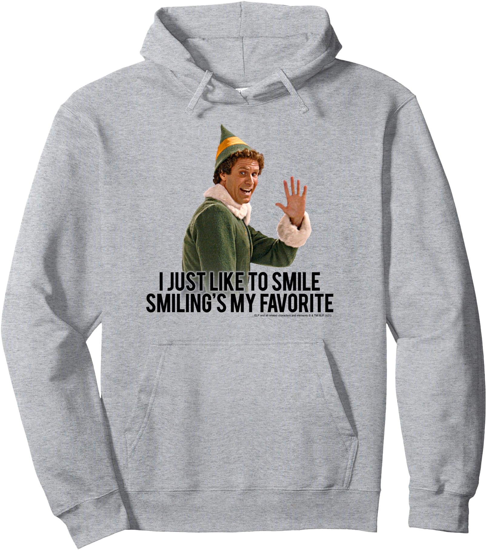 Elf I Just Like To Smile Buddy Movie Hoodie - Minimalist Print Unisex - T-Shirt, Sweatshirt, Hoodie