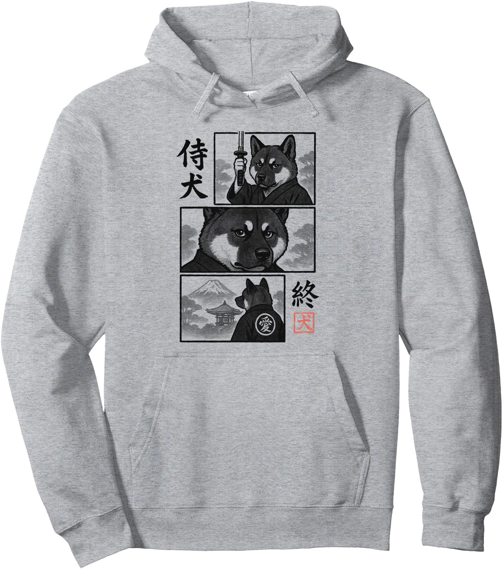 American Akita Samurai Warrior Manga Hoodie - Novelty Apparel Unisex - T-Shirt, Sweatshirt, Hoodie