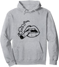 Authentic Cigarette Lips Motif Hoodie - Aesthetic Graphic for Adults - T-Shirt, Sweatshirt, Hoodie