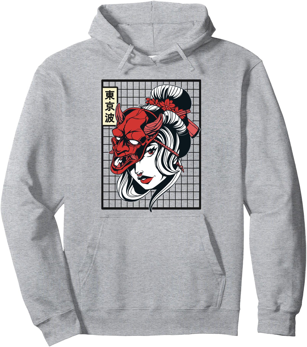 Handcrafted Japanese Demon Mask Sweatshirt - Streetwear Style Men Women - T-Shirt, Sweatshirt, Hoodie