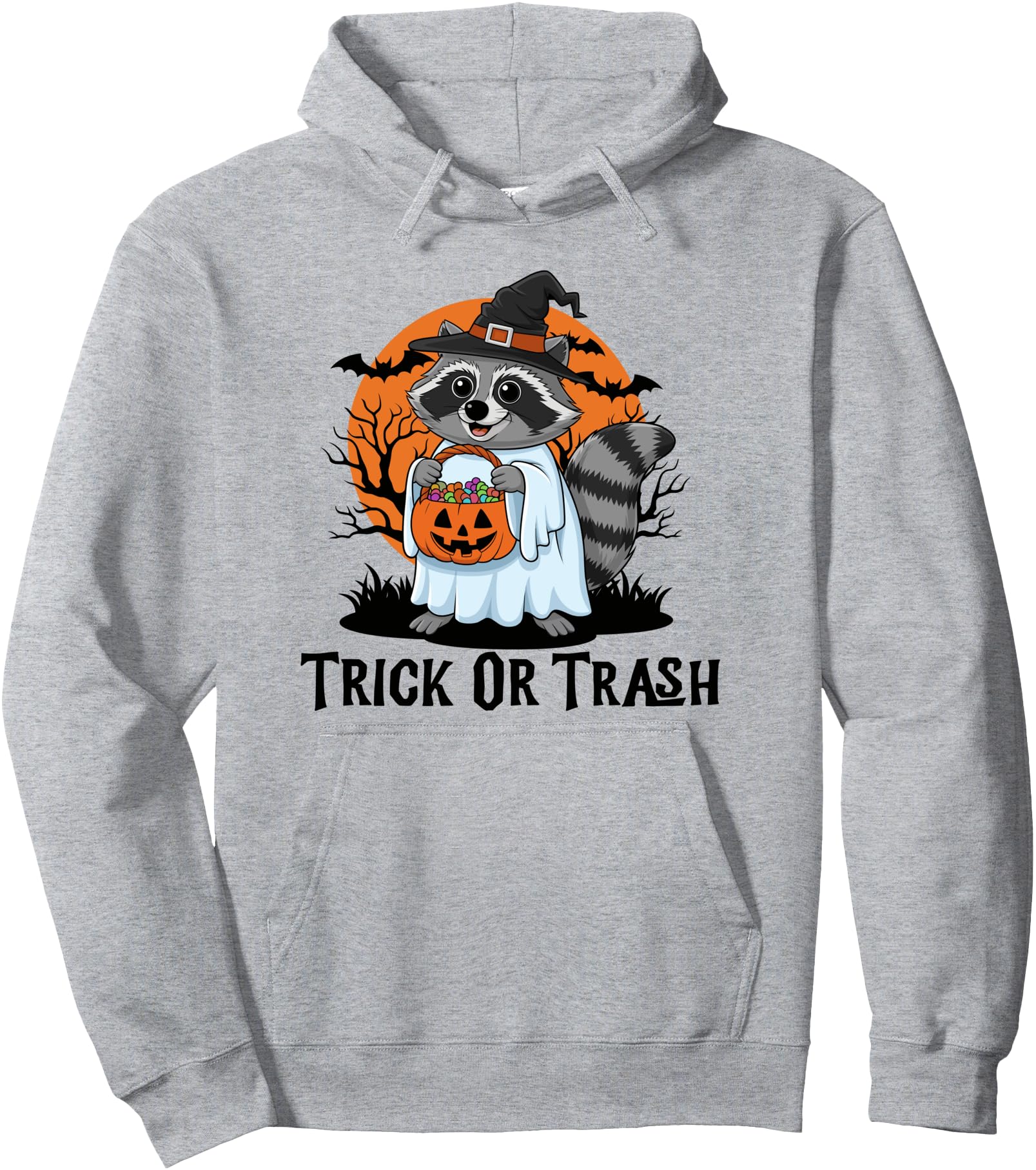 Authentic Trick Or Trash Raccoon Ghost T-Shirt - Streetwear Style Unisex - T-Shirt, Sweatshirt, Hoodie