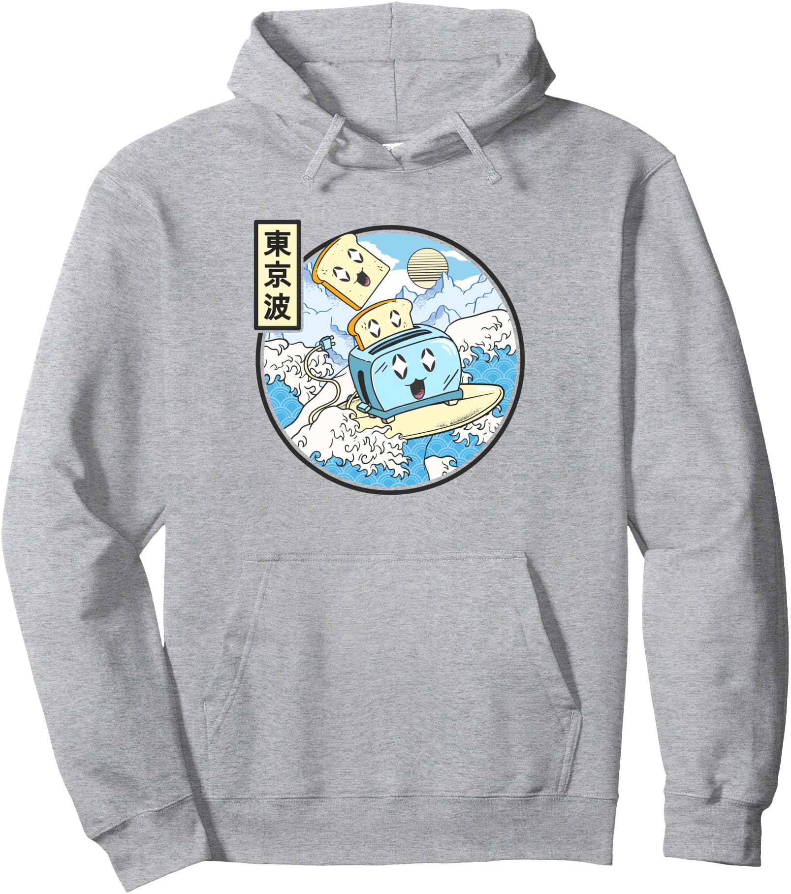 Exclusive Surfing Toaster Japan Waves Kawaii Hoodie - Graphic Print Unisex - T-Shirt, Sweatshirt, Hoodie