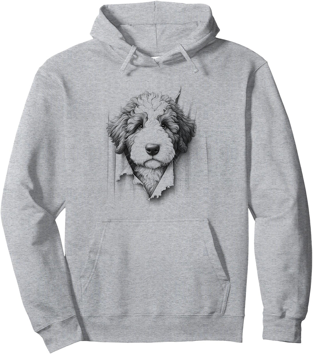 Authentic Bernedoodle Peeking Sweatshirt - Casual Everyday Wear for Adults - T-Shirt, Sweatshirt, Hoodie