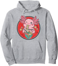 Handcrafted Kawaii Axolotl Eating T-Shirt - Fun Novelty Design for Adults - T-Shirt, Sweatshirt, Hoodie