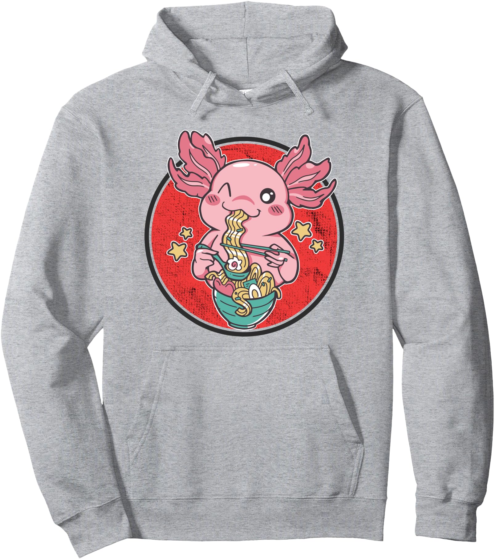 Handcrafted Kawaii Axolotl Eating T-Shirt - Fun Novelty Design for Adults - T-Shirt, Sweatshirt, Hoodie