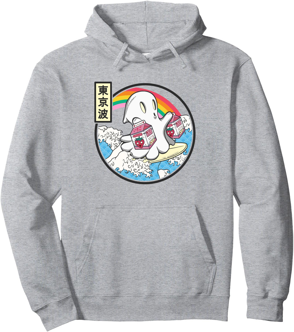 Original Surfing Ghost Strawberry Milk Hoodie - Trendy Graphic Men Women - T-Shirt, Sweatshirt, Hoodie