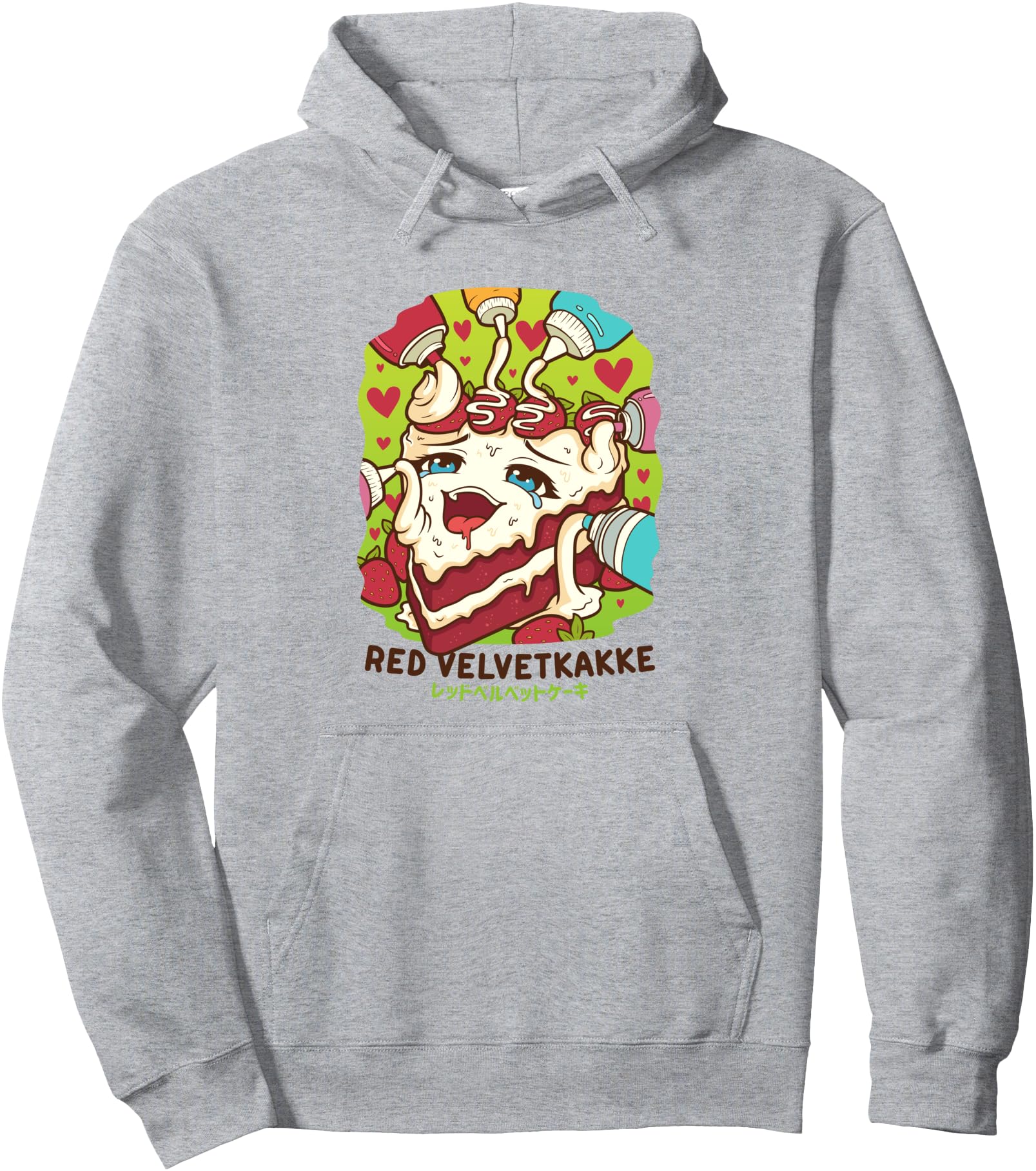 Handcrafted Naughty Foodie Pun Kawaii Red Hoodie - Graphic Print Men Women - T-Shirt, Sweatshirt, Hoodie