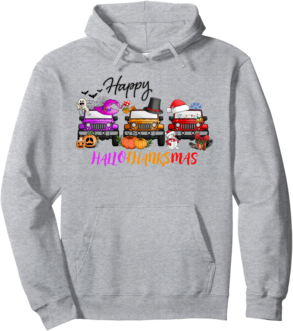 Handcrafted Happy Hallothanksmas T-Shirt - Minimalist Print for Adults - T-Shirt, Sweatshirt, Hoodie