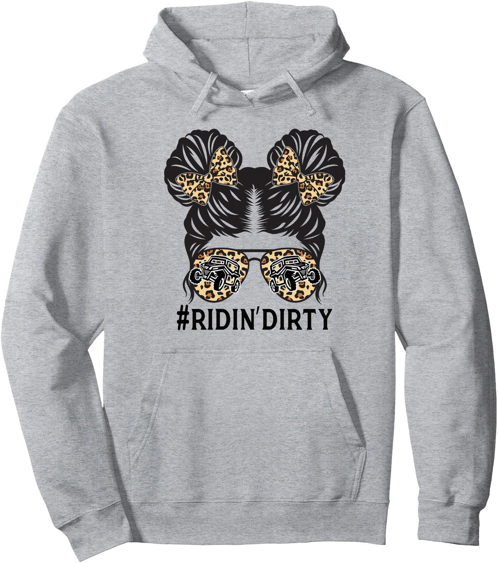 Exclusive Utv Messy Bun Sunglasses Mud Hoodie - Novelty Apparel Unisex - T-Shirt, Sweatshirt, Hoodie