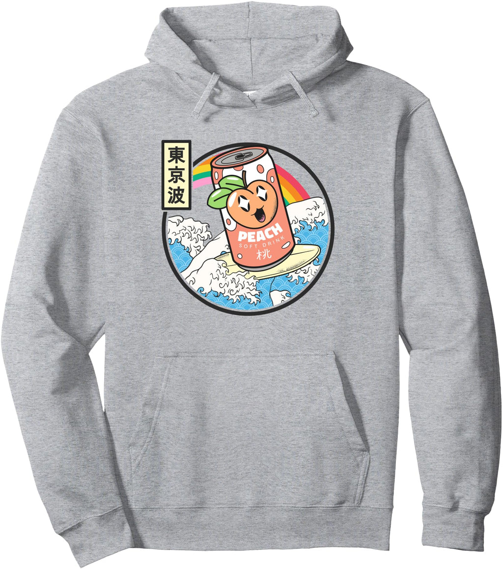 Surfing Peach Soda Japanese Waves Sweatshirt - Trendy Graphic Unisex - T-Shirt, Sweatshirt, Hoodie