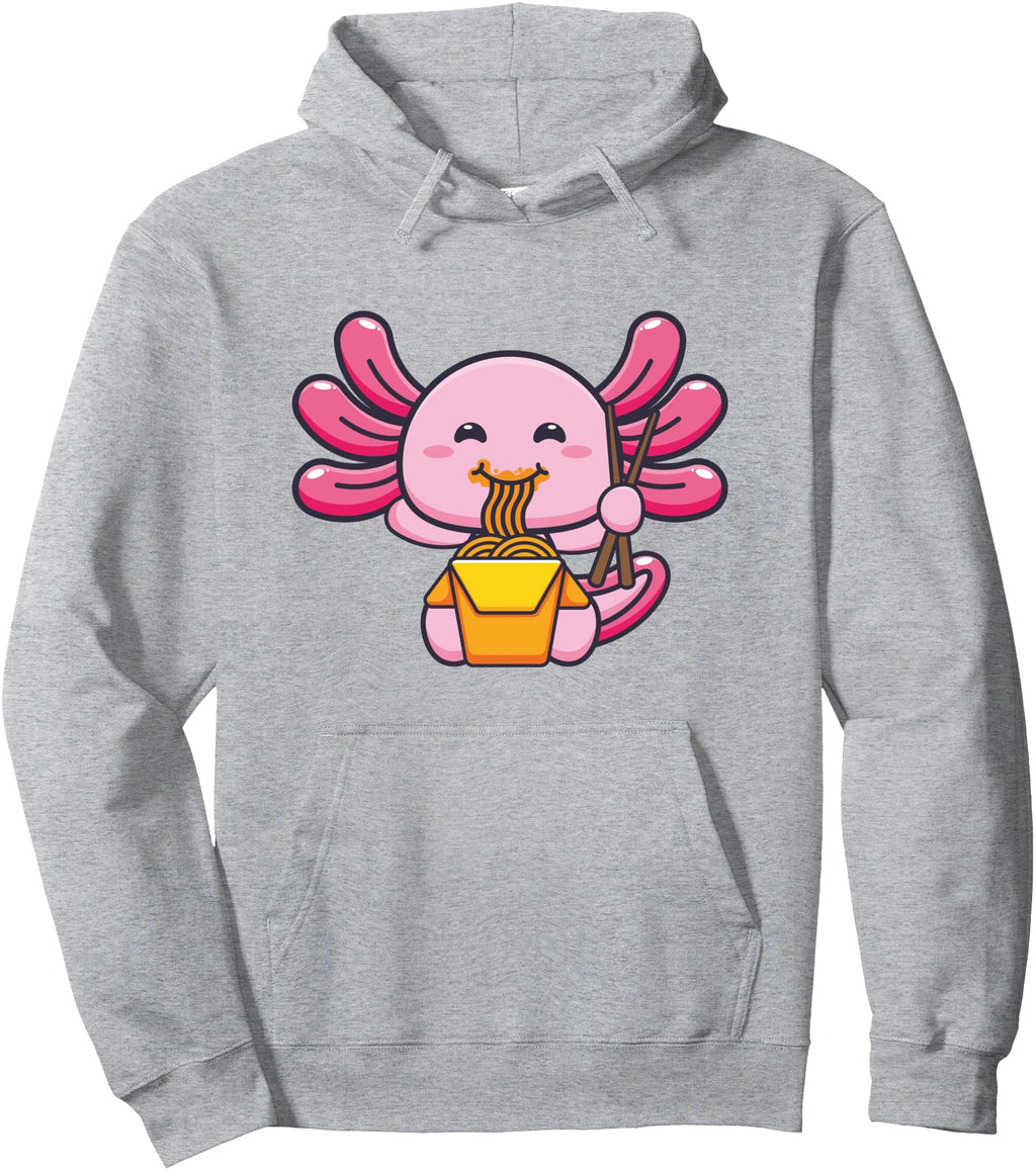 Exclusive Kawaii Axolotl Eating T-Shirt - Casual Everyday Wear Men Women - T-Shirt, Sweatshirt, Hoodie