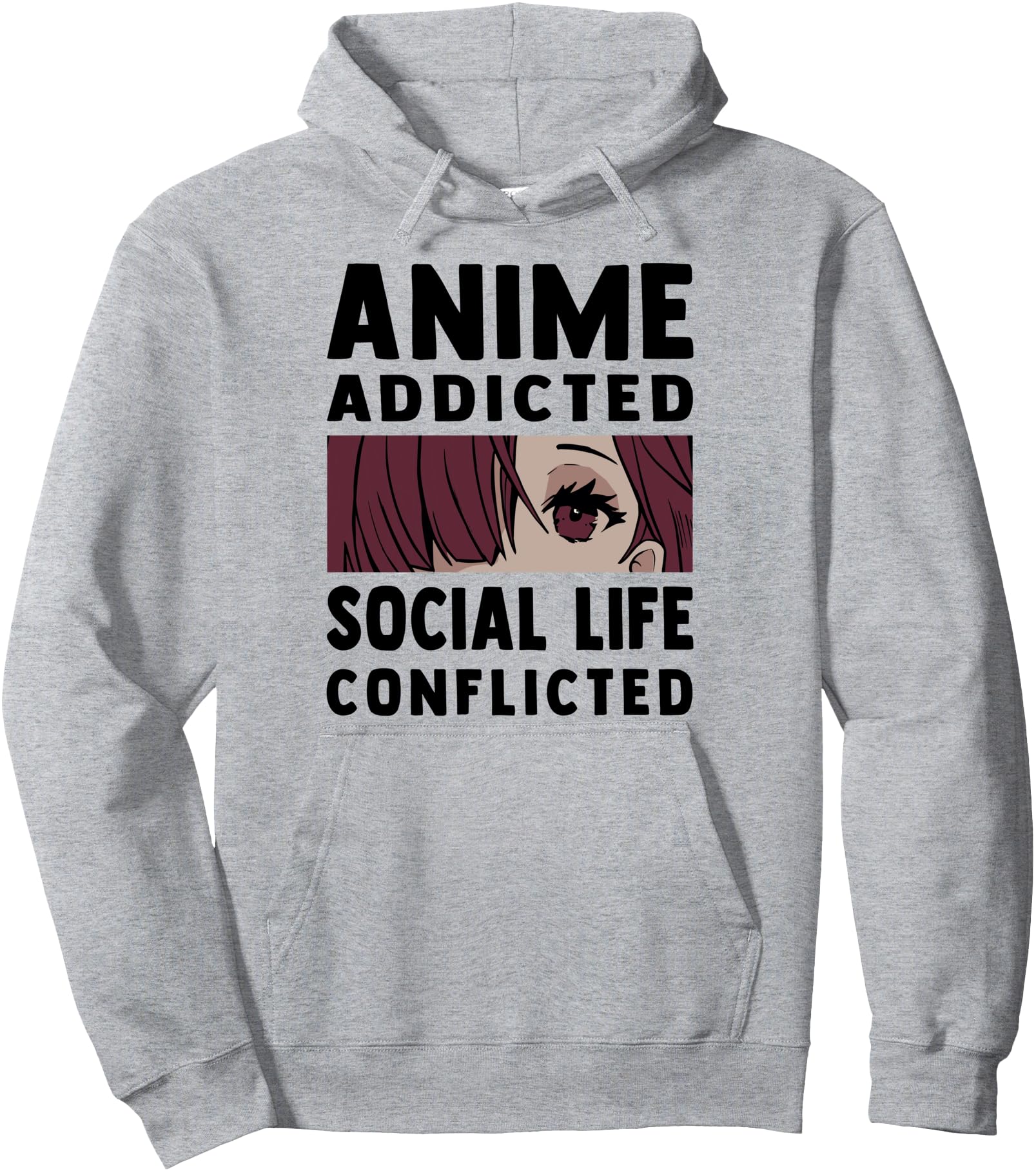 Social Life Conflicted Anime Sweatshirt - Fun Novelty Design Unisex - T-Shirt, Sweatshirt, Hoodie