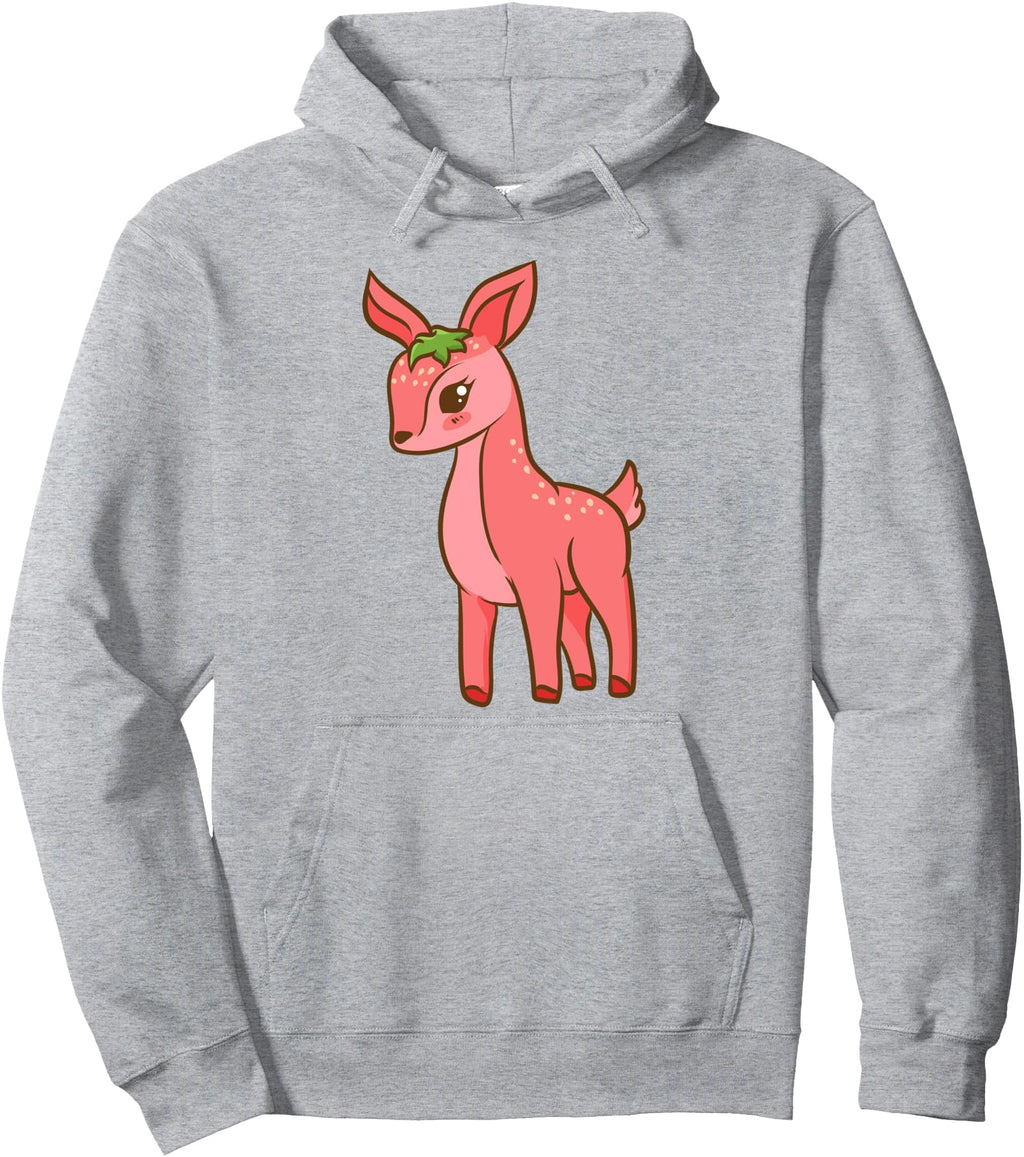 Strawberry Deer Kawaii Anime Sweatshirt - Minimalist Print for Adults - T-Shirt, Sweatshirt, Hoodie
