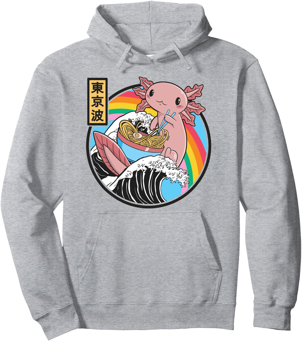 Handcrafted Axolotl Eating Ramen Sweatshirt - Trendy Graphic for Adults - T-Shirt, Sweatshirt, Hoodie