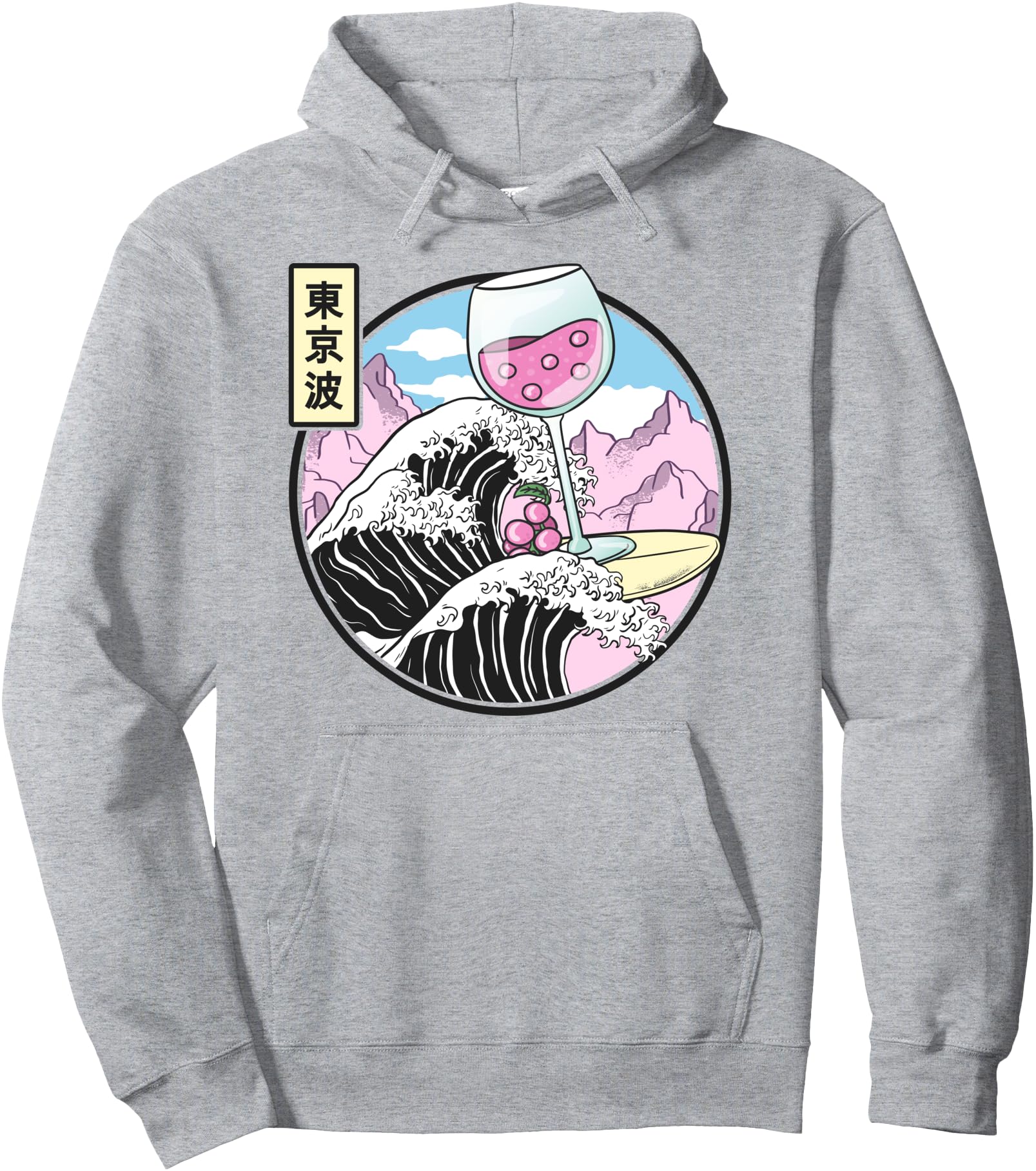Exclusive Surfing Wine Glass T-Shirt - Minimalist Print for Adults - T-Shirt, Sweatshirt, Hoodie