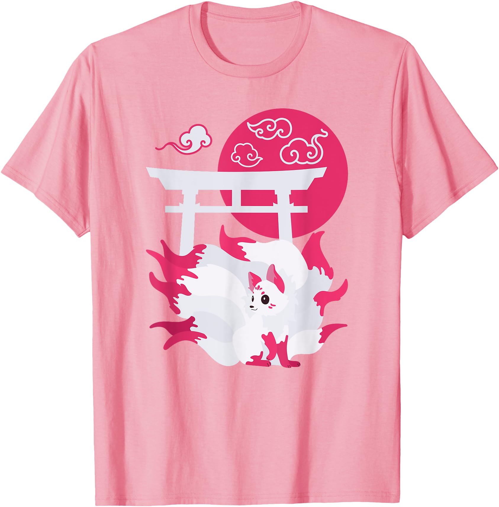 Handcrafted Nine Tailed Fox Kitsune T-Shirt - Unique Graphic Unisex - T-Shirt, Sweatshirt, Hoodie