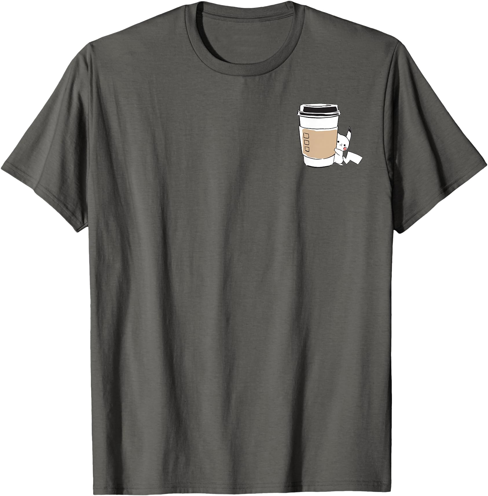 Pok Mon Pikachu Sketch Mini Coffee Cup T-Shirt - Unique Graphic Unisex - T-Shirt, Sweatshirt, Hoodie