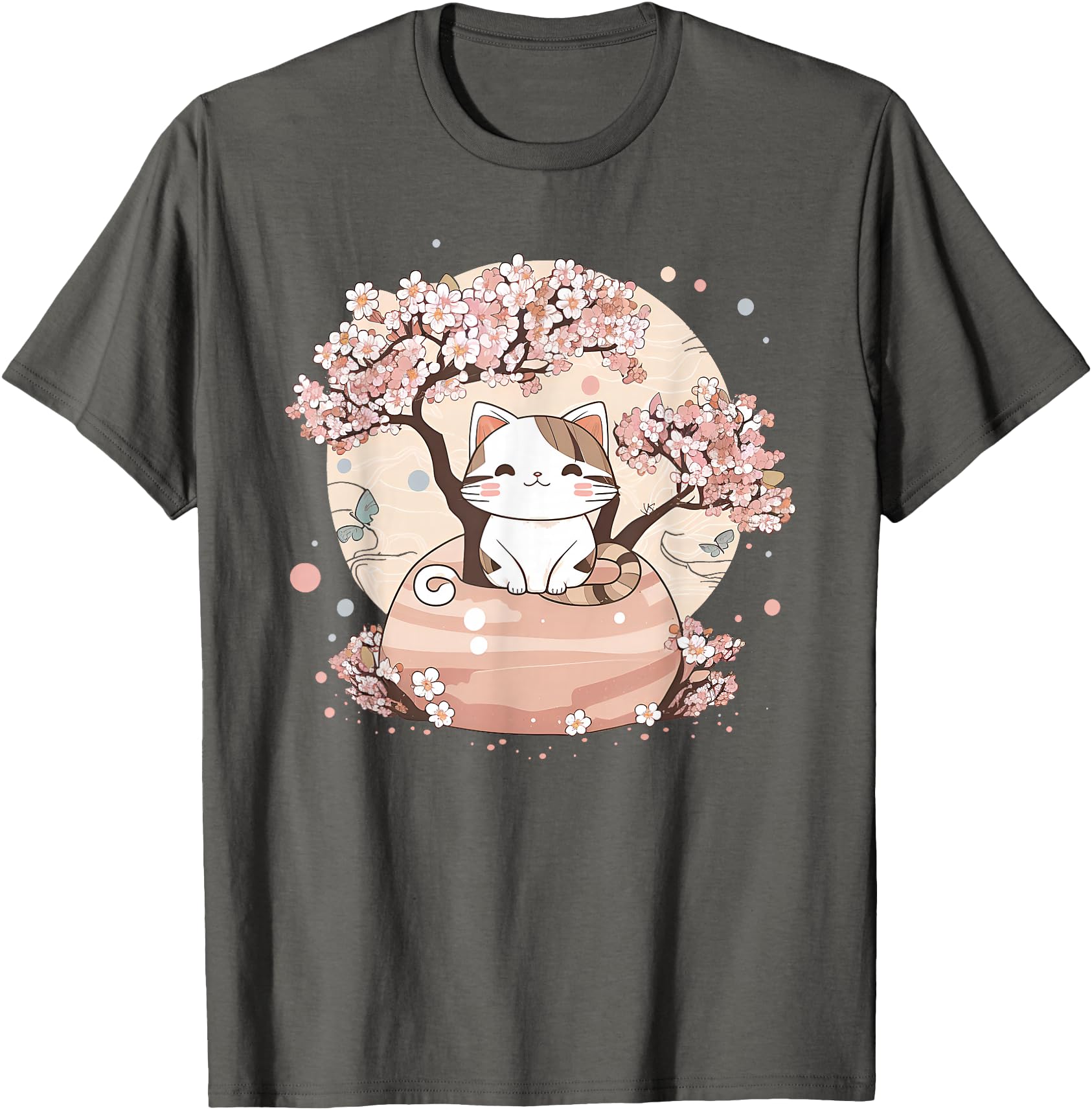 Cherry Blossom Tree Cat Japanese Sweatshirt - Custom Art Print for Adults - T-Shirt, Sweatshirt, Hoodie