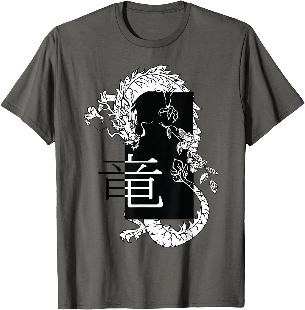 Authentic White Ancient Dragon Harajuku Hoodie - Minimalist Print Unisex - T-Shirt, Sweatshirt, Hoodie