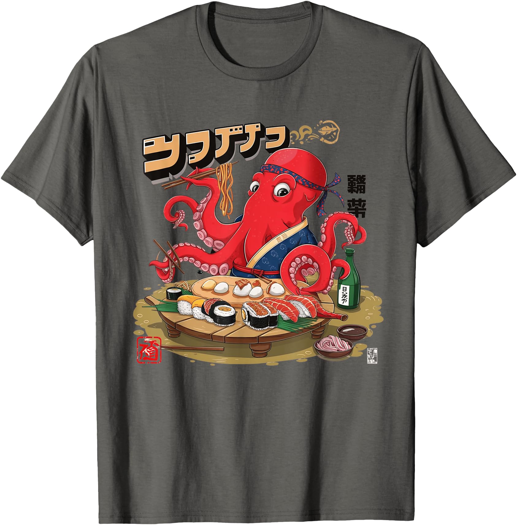 Original Octopus Ramen Aesthetic T-Shirt - Minimalist Print for Adults - T-Shirt, Sweatshirt, Hoodie