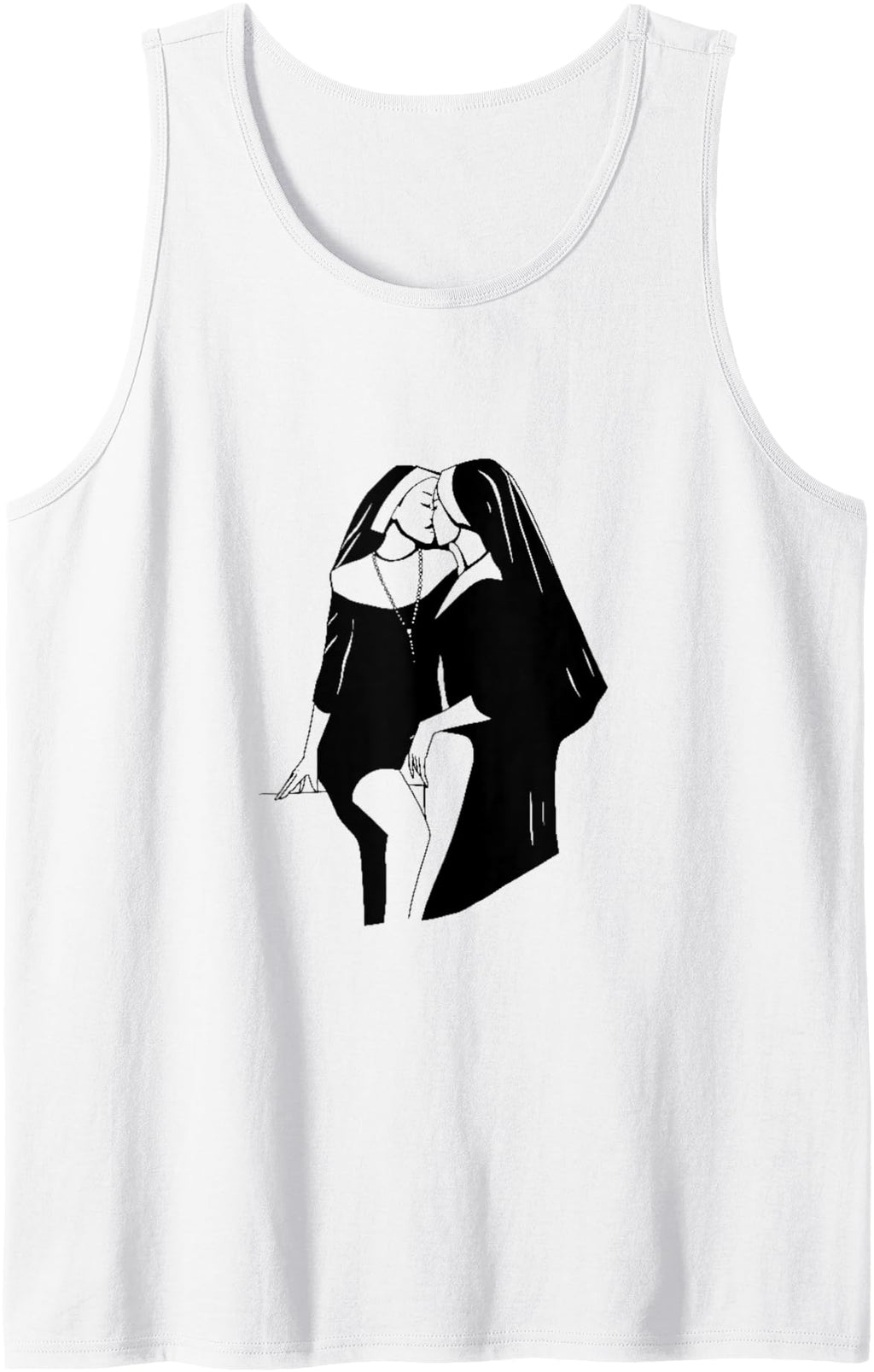 Exclusive Provocative T Nuns Kissing Manga T-Shirt - Trendy Graphic Unisex - T-Shirt, Sweatshirt, Hoodie
